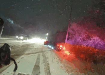 Driver Runs Cop Off Road V0409 042