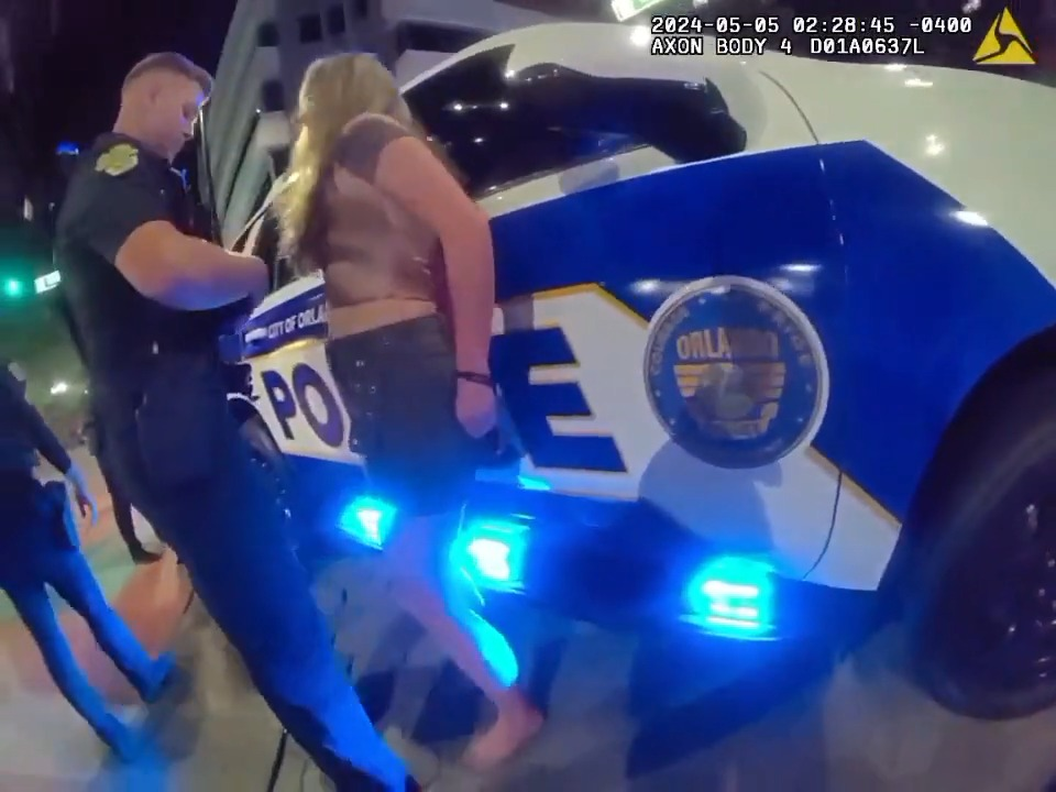 Young Woman Resists Arrest Following Street Fight V1110 029
