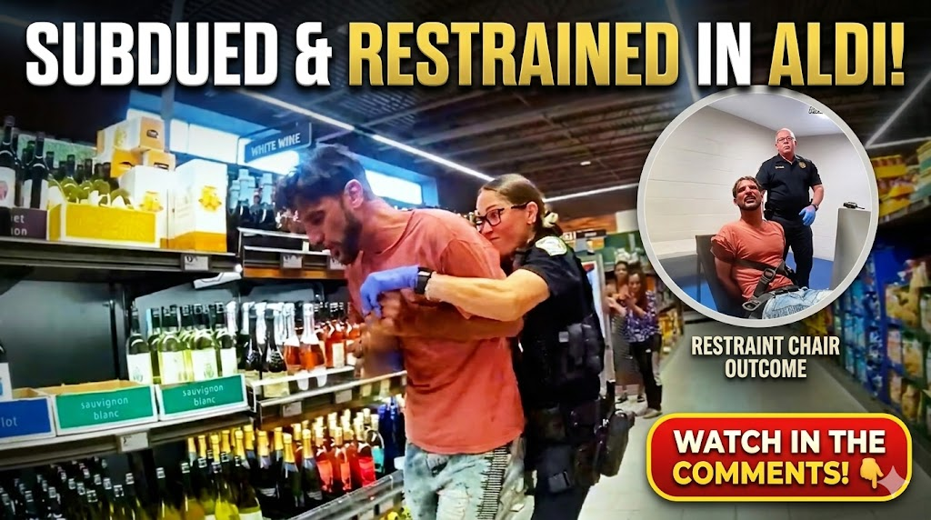 Female Cop Takes Down Out-Of-Control Suspect in Aldi