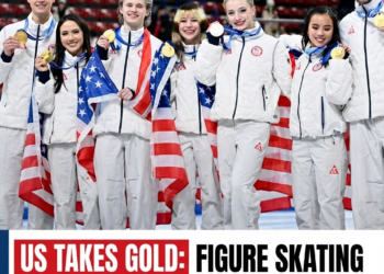 US takes gold in figure skating team event at Winter Olympics