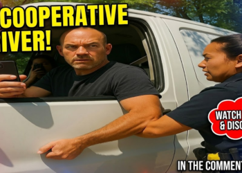 Couple Laughs and Films as Female Officer Tries to Pull Him Out