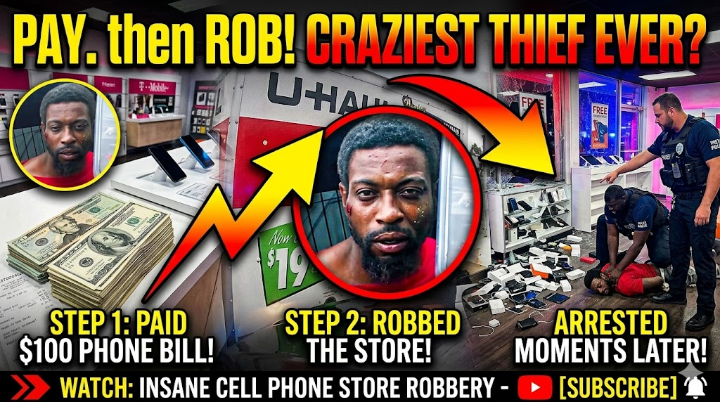 Thief Pays Phone Bill Then Robs Cell Phone Store Immediately After