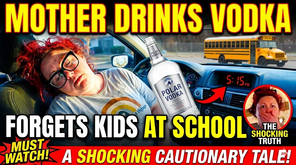 Alcoholic Mother Drinks Entire Bottle of Vodka and Forgets to Pick Up Kids from School
